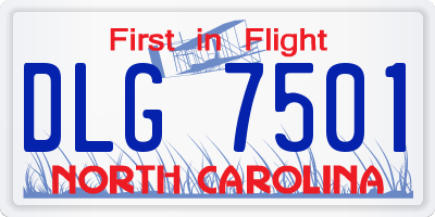 NC license plate DLG7501