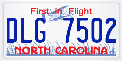NC license plate DLG7502