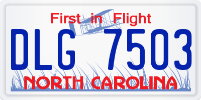 NC license plate DLG7503