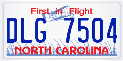 NC license plate DLG7504