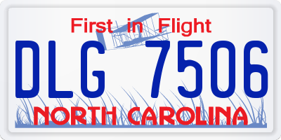 NC license plate DLG7506