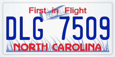 NC license plate DLG7509