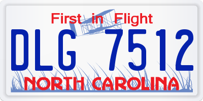 NC license plate DLG7512