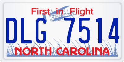 NC license plate DLG7514