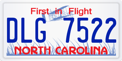NC license plate DLG7522