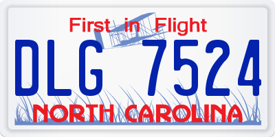 NC license plate DLG7524