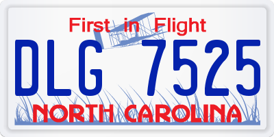 NC license plate DLG7525