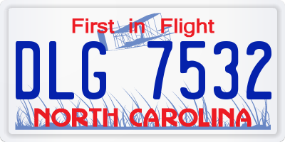 NC license plate DLG7532