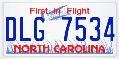 NC license plate DLG7534