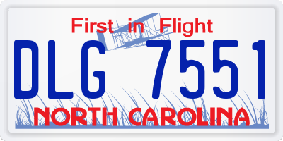 NC license plate DLG7551