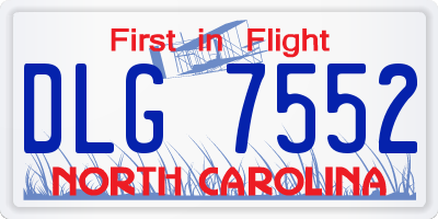 NC license plate DLG7552