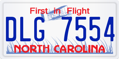 NC license plate DLG7554