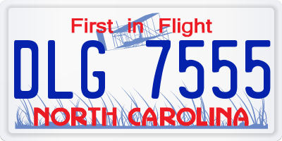 NC license plate DLG7555