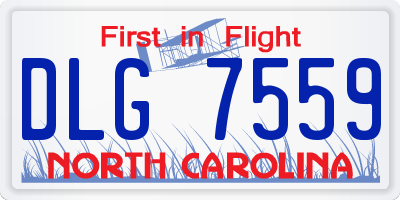NC license plate DLG7559
