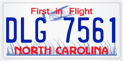 NC license plate DLG7561