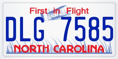 NC license plate DLG7585