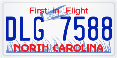 NC license plate DLG7588