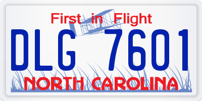 NC license plate DLG7601