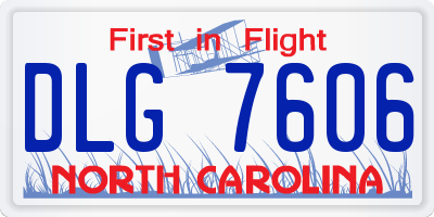 NC license plate DLG7606