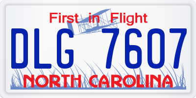 NC license plate DLG7607