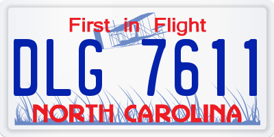 NC license plate DLG7611