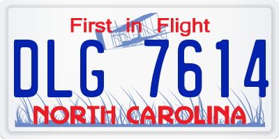 NC license plate DLG7614