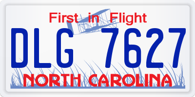 NC license plate DLG7627