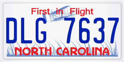 NC license plate DLG7637