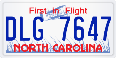 NC license plate DLG7647