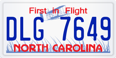 NC license plate DLG7649