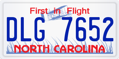NC license plate DLG7652