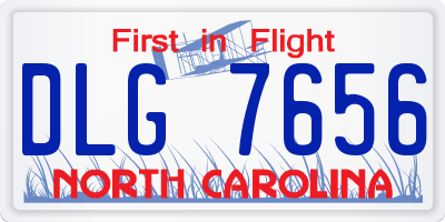 NC license plate DLG7656
