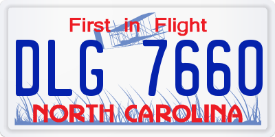 NC license plate DLG7660