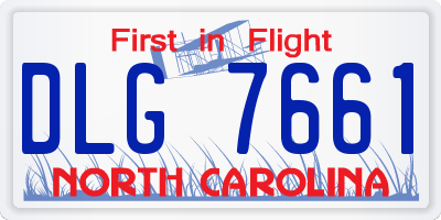 NC license plate DLG7661