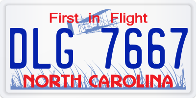NC license plate DLG7667