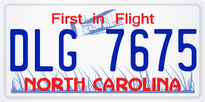 NC license plate DLG7675