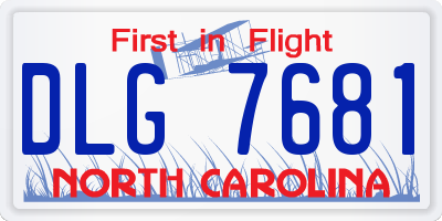 NC license plate DLG7681