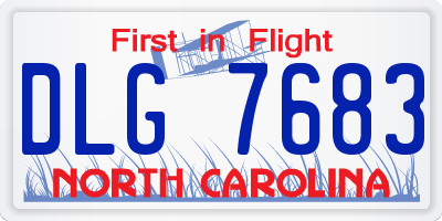 NC license plate DLG7683