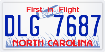 NC license plate DLG7687