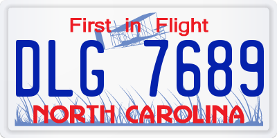 NC license plate DLG7689