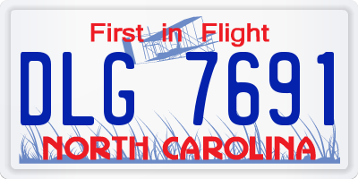 NC license plate DLG7691