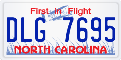 NC license plate DLG7695