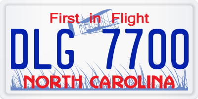 NC license plate DLG7700