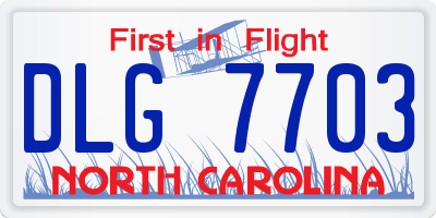 NC license plate DLG7703