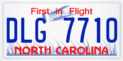 NC license plate DLG7710