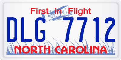 NC license plate DLG7712