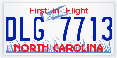 NC license plate DLG7713