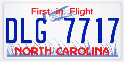 NC license plate DLG7717