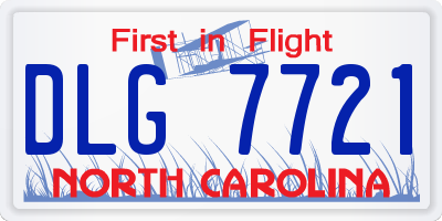 NC license plate DLG7721