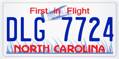 NC license plate DLG7724